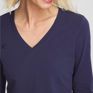 NWT Chico's Purple Amethyst 100% cotton v-neck 3/4 sleeve tee